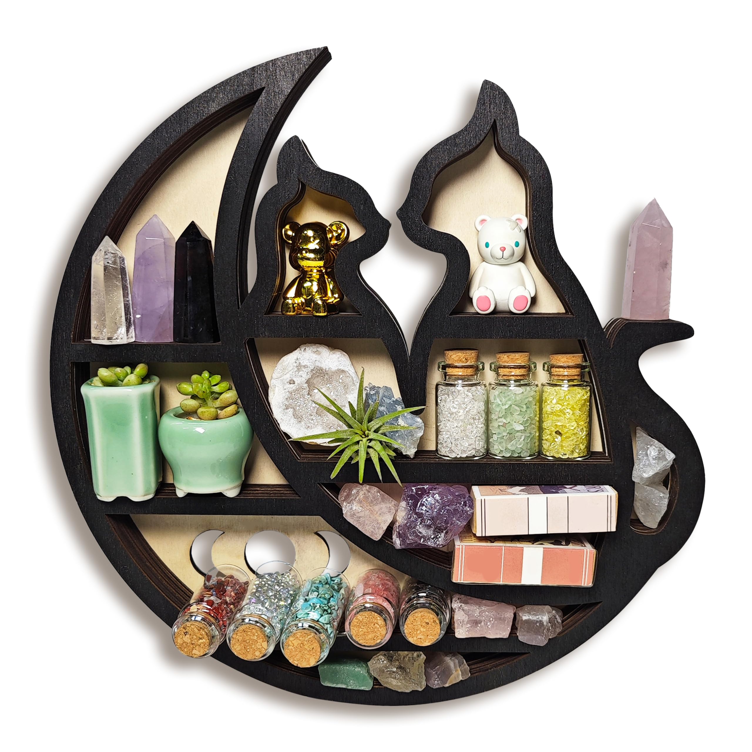 玛瑙 置物 Amazon.com: FNYDOX Crystal Display Shelf for Wall, Cats on The